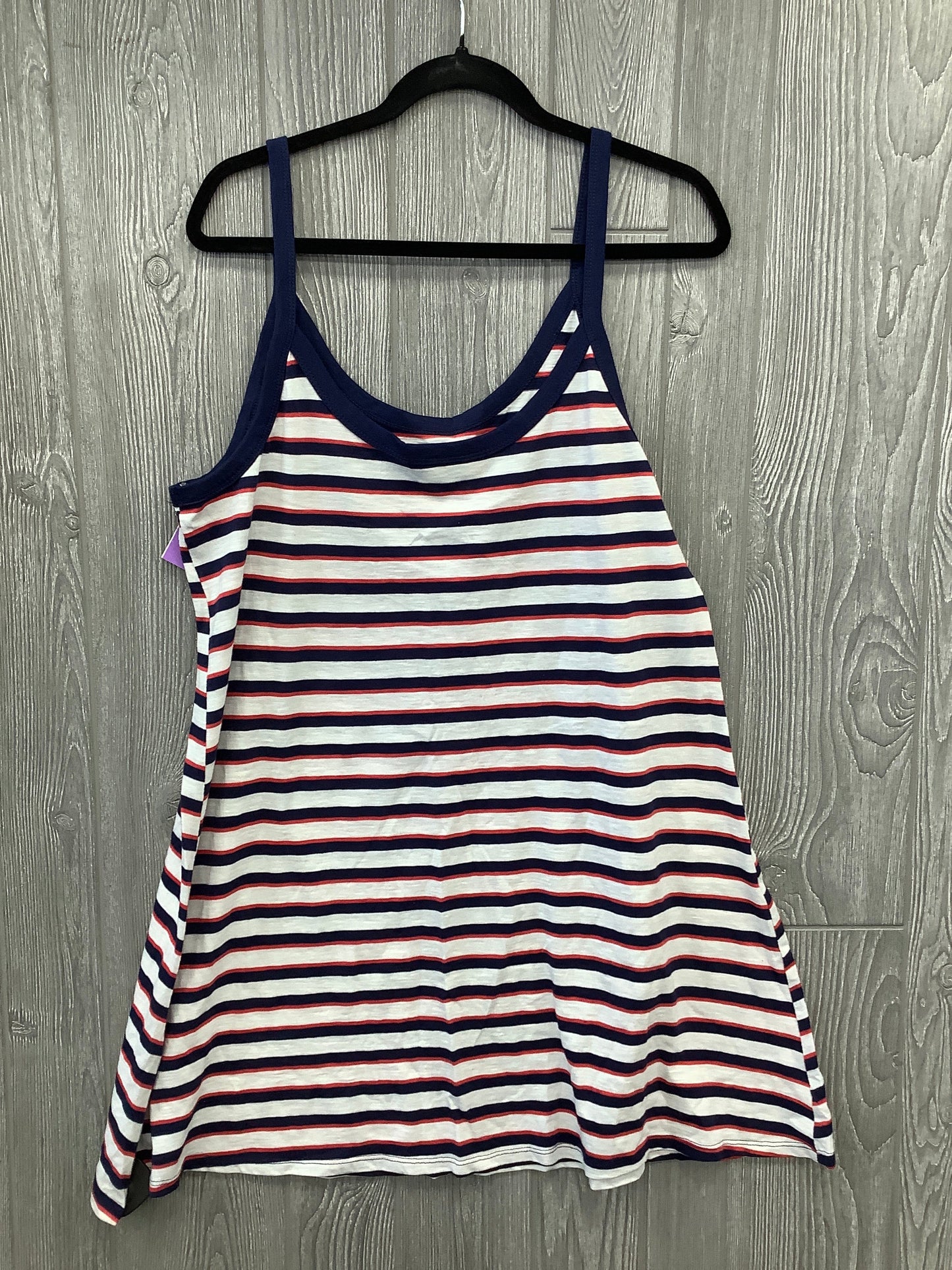 Blue & Red & White Dress Casual Midi Universal Thread, Size Xl