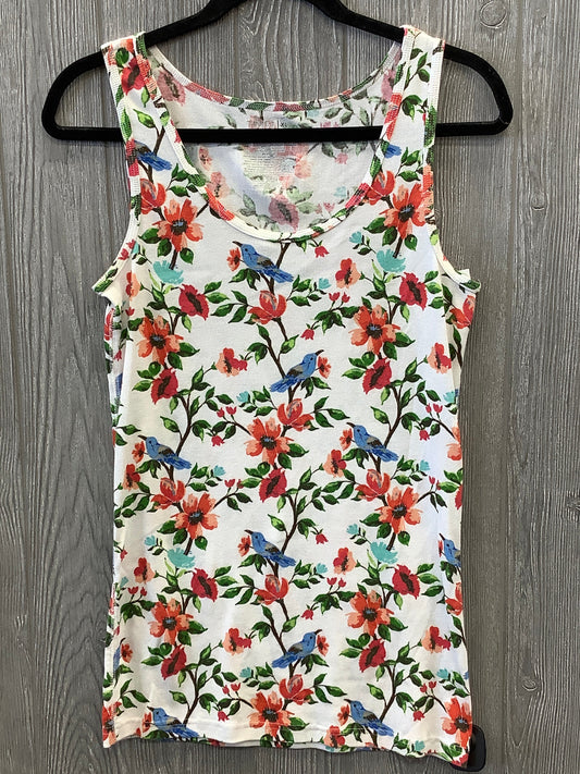 Top Sleeveless By Time And Tru In Floral Print, Size: Xl