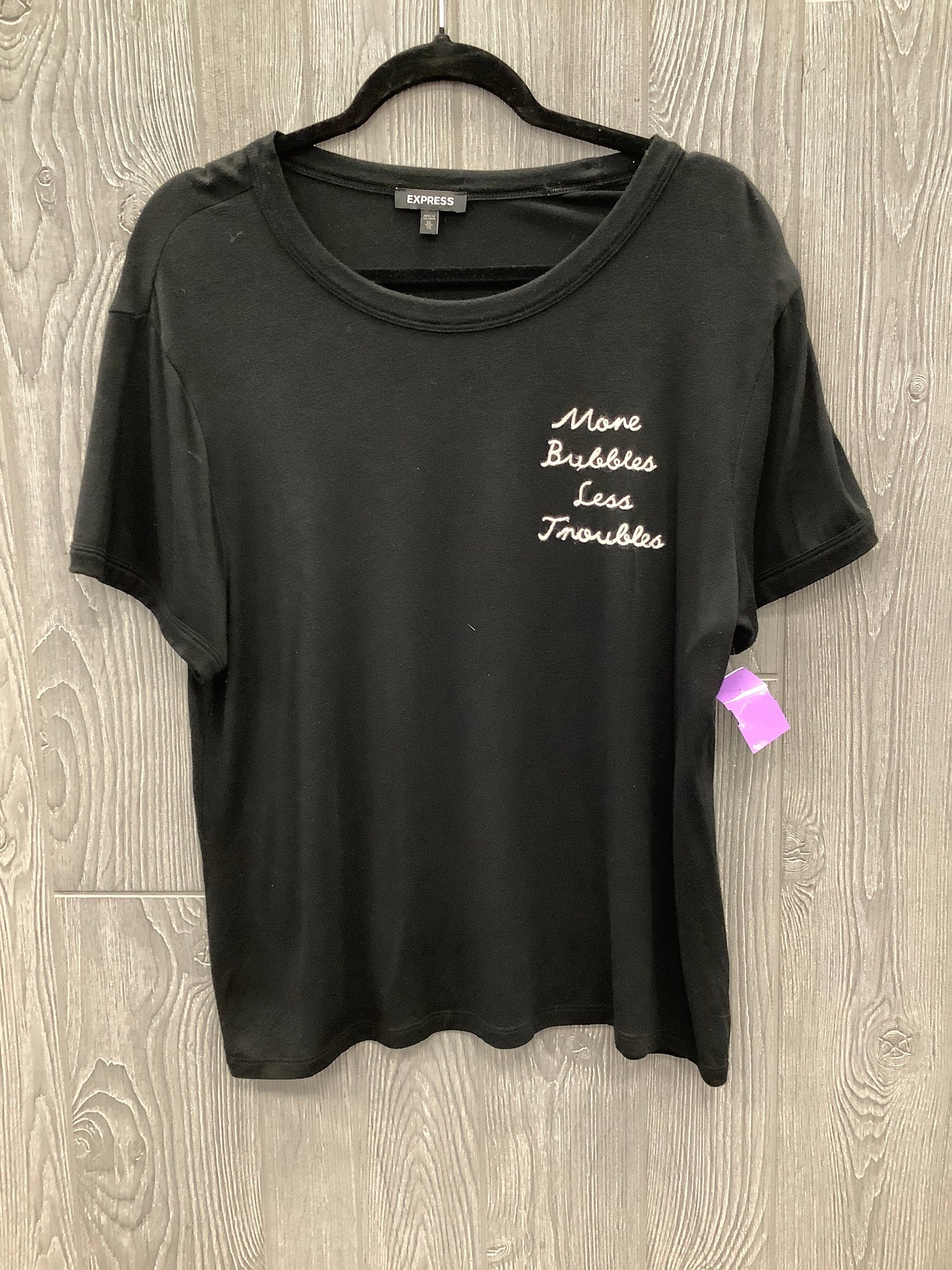 Top Short Sleeve By Express In Black, Size: Xl