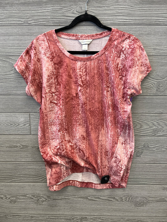 Top Short Sleeve By Christopher And Banks In Red, Size: S