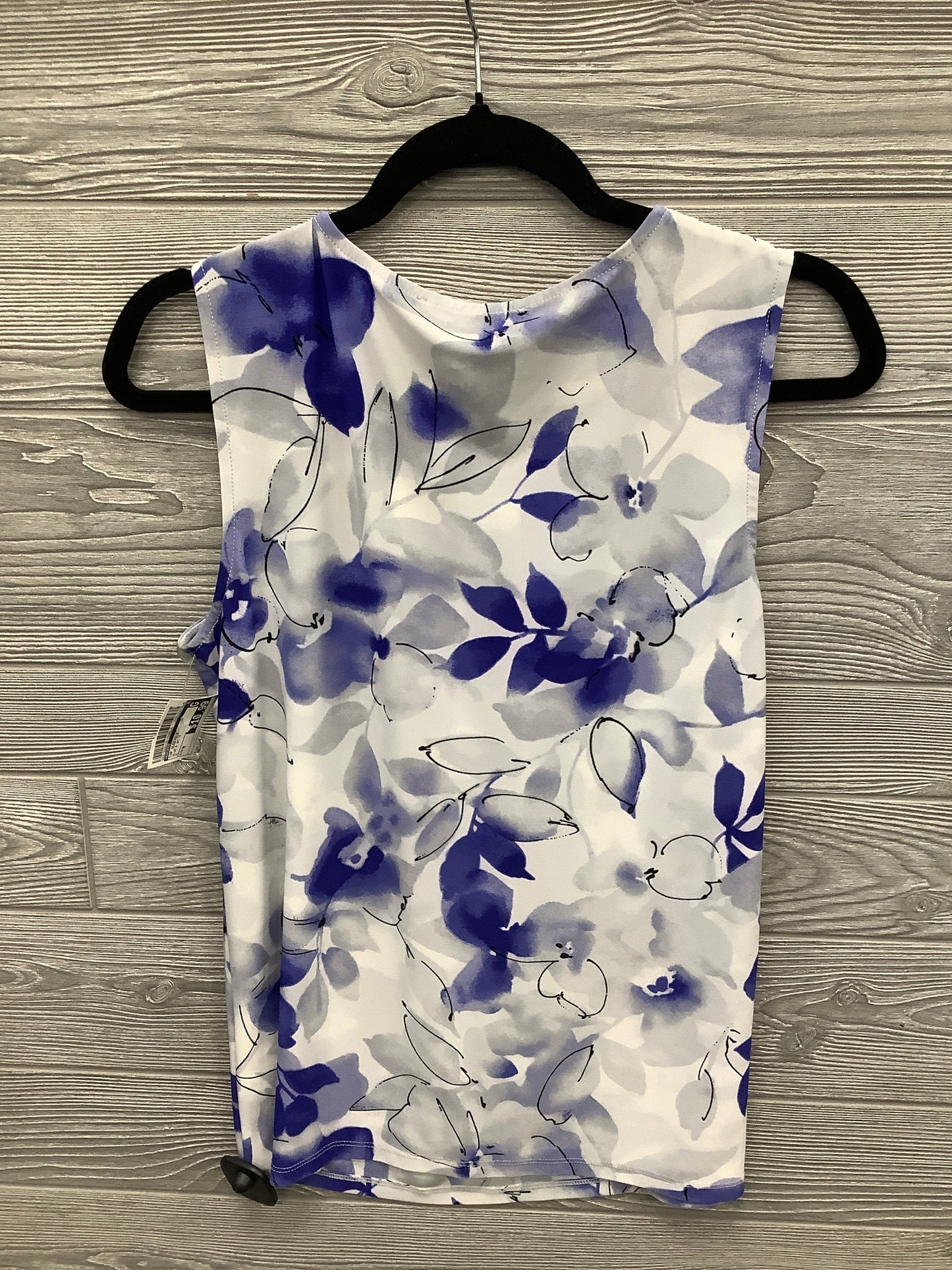 Top Sleeveless By Kasper In Blue & White, Size: M