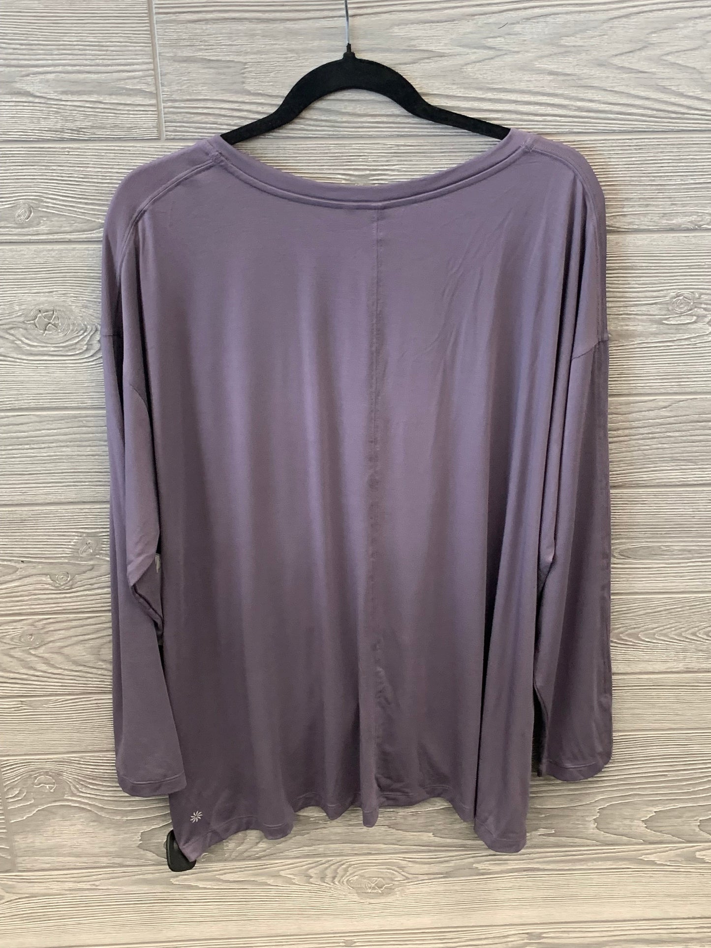 Purple Athletic Top Long Sleeve Crewneck Athleta, Size 1x