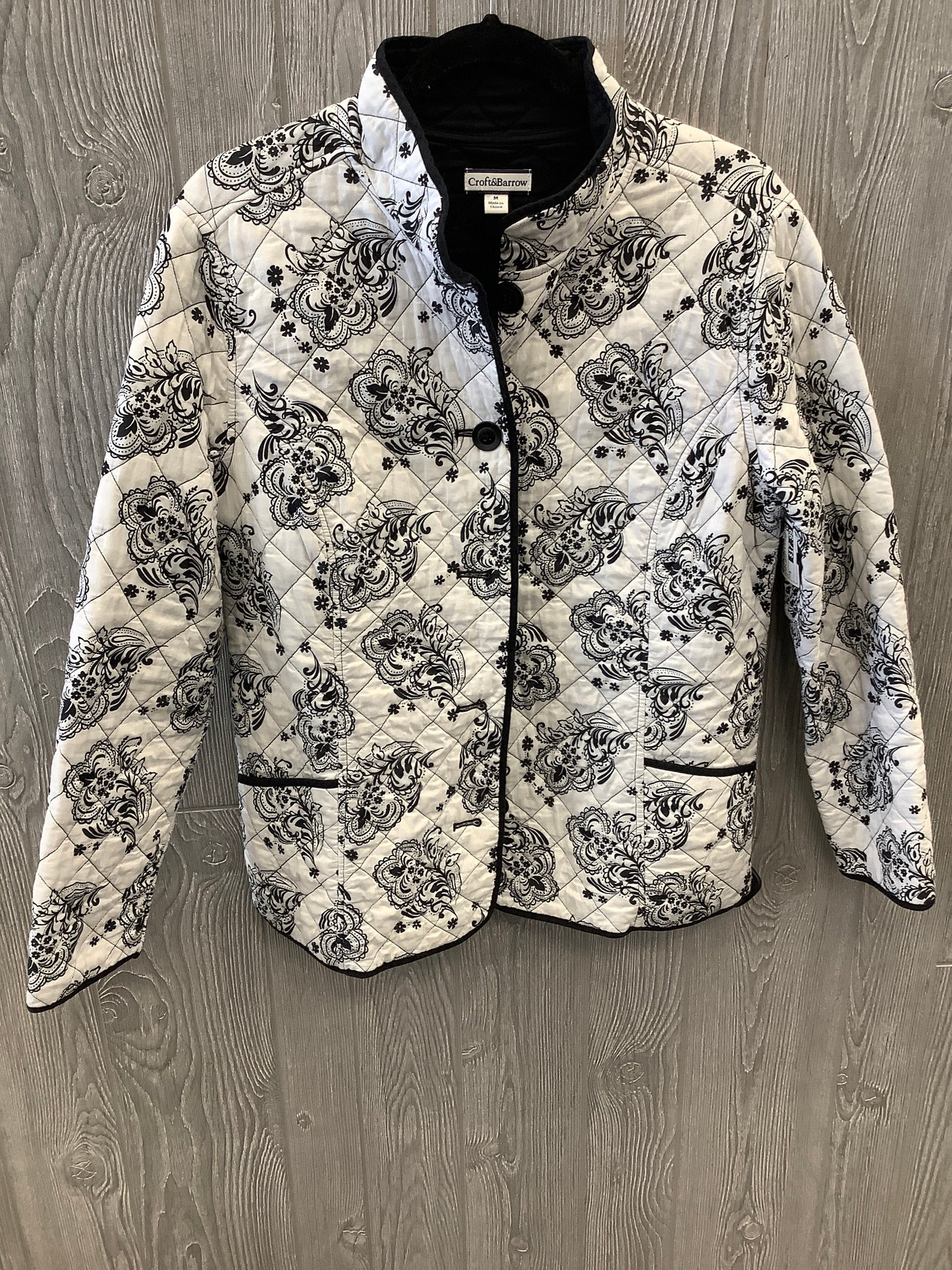 Black & White Jacket Puffer & Quilted Croft And Barrow, Size M