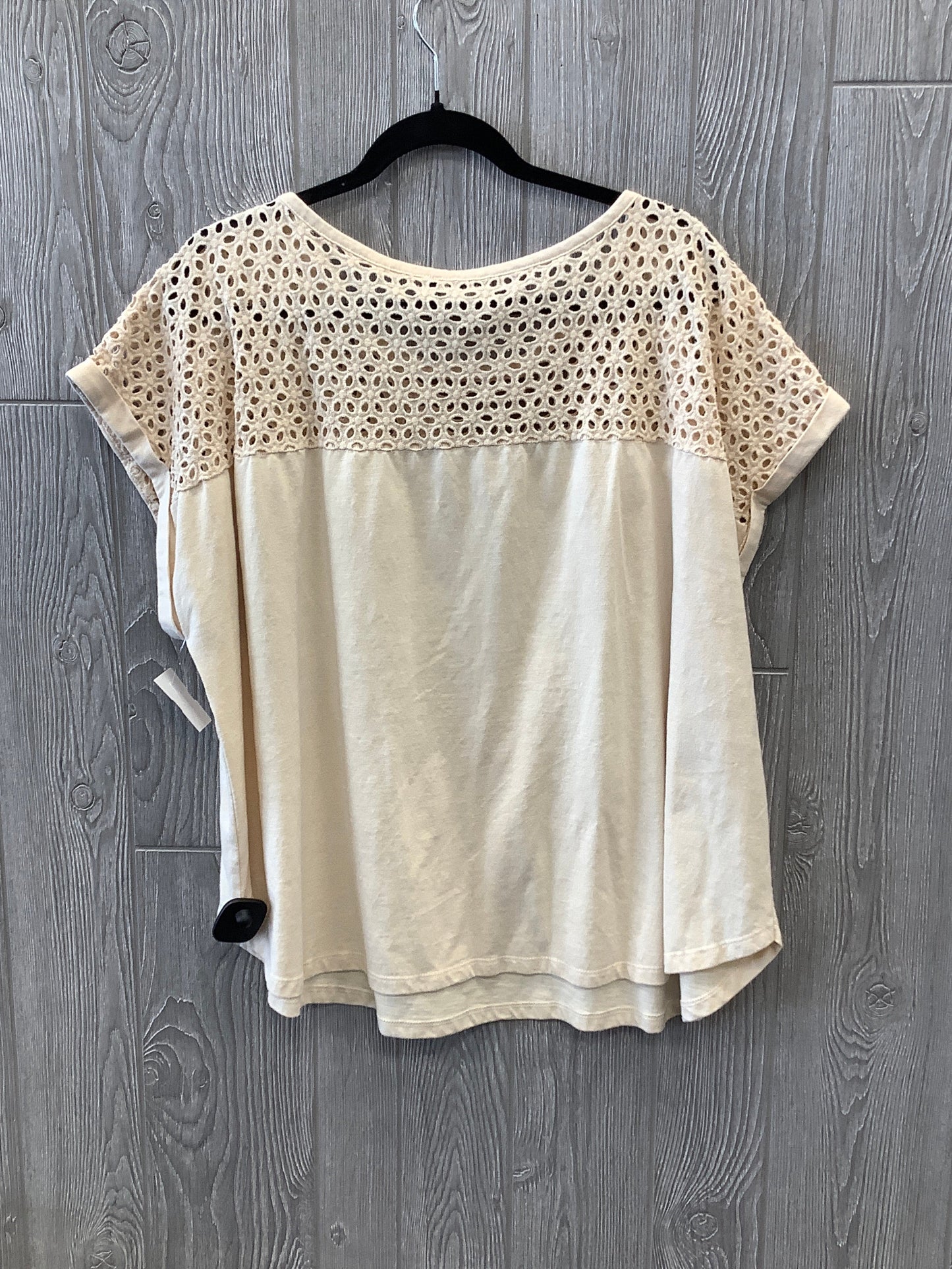 Beige Top Short Sleeve Lane Bryant, Size 3x