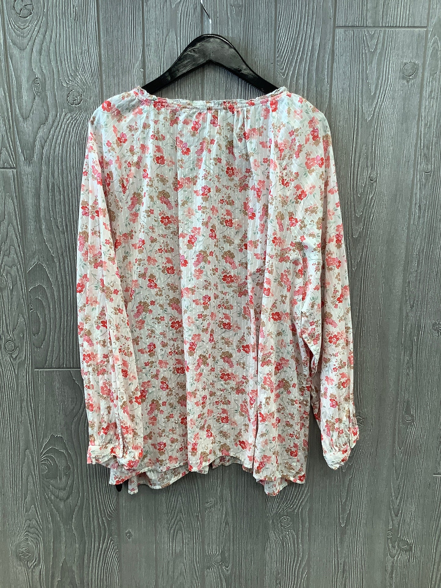 Floral Print Blouse Long Sleeve Talbots, Size 3x