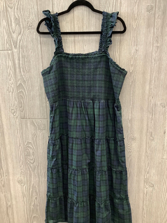 Dress Casual Midi By J. Crew In Blue & Green, Size: 2x