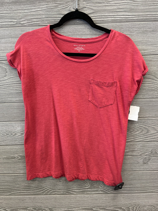 Top Short Sleeve By Max Studio In Red, Size: Petite   S