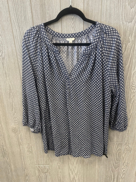 Top 3/4 Sleeve By Sonoma In Blue, Size: Xl