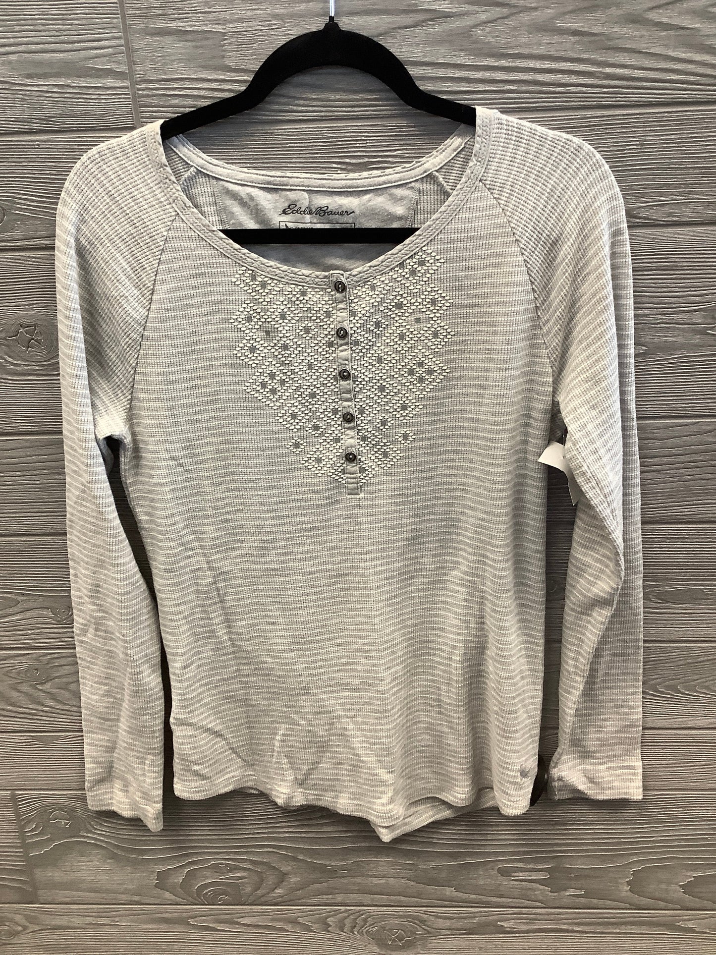 Top Long Sleeve By Eddie Bauer In Grey, Size: L