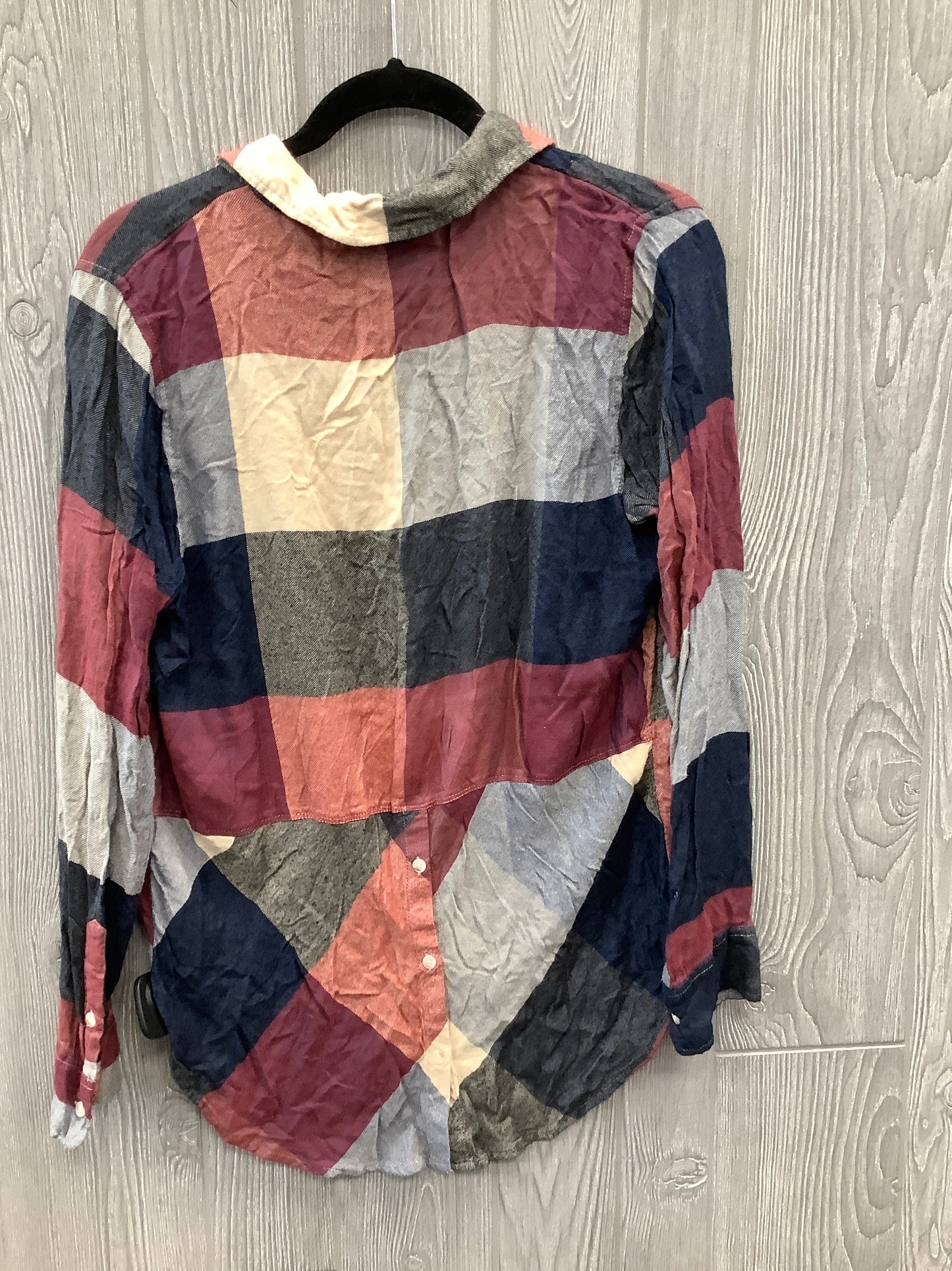 Top Long Sleeve By Lucky Brand In Plaid Pattern, Size: M