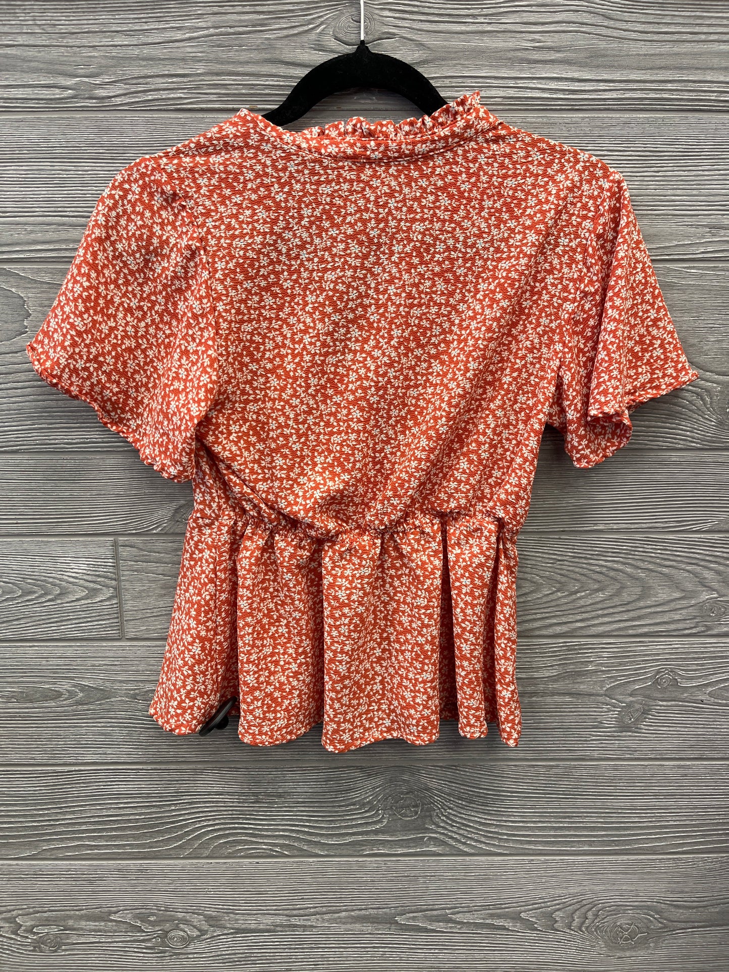 Blouse Short Sleeve By Monteau In Orange, Size: M