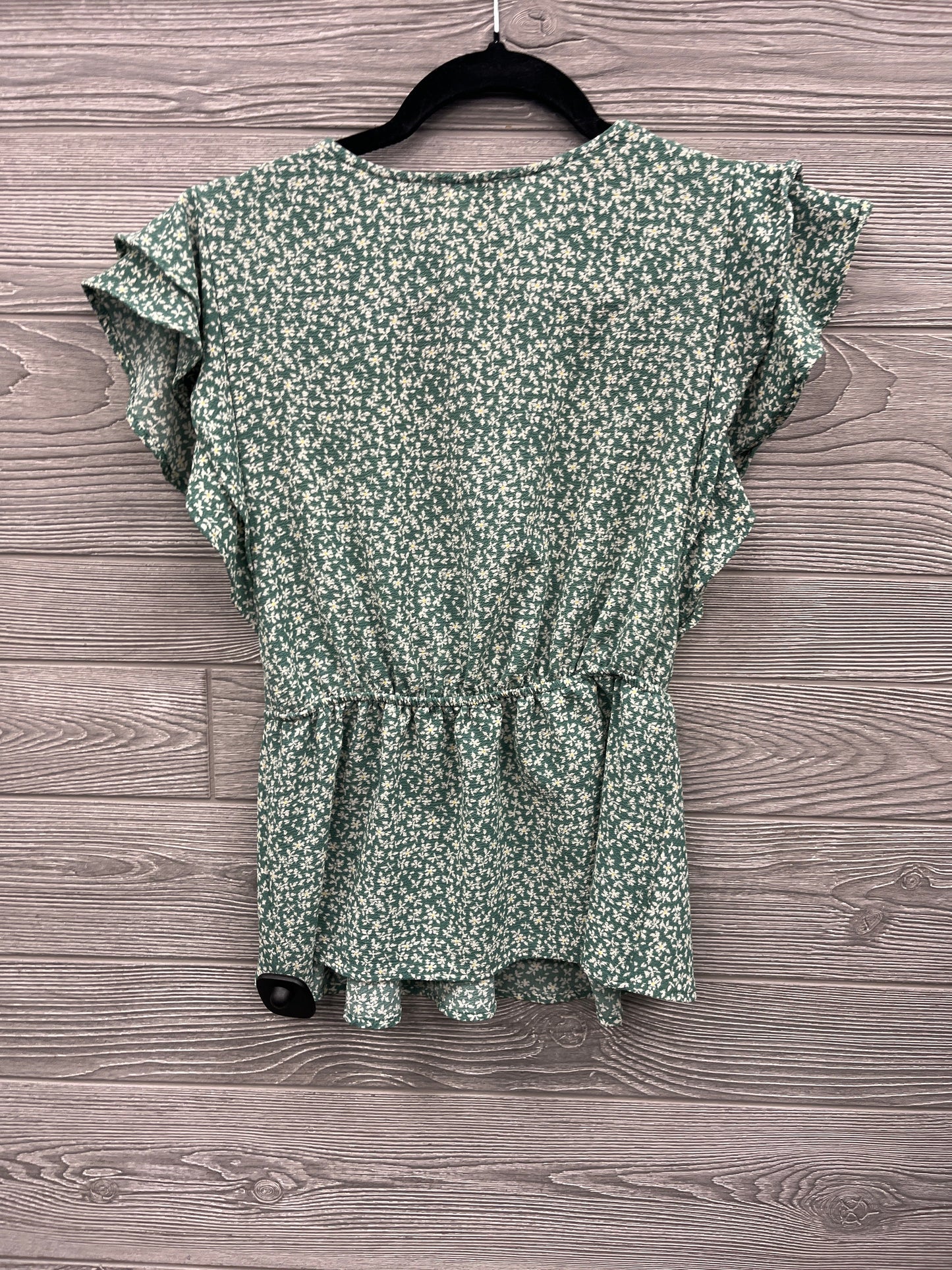 Blouse Short Sleeve By Monteau In Green, Size: M