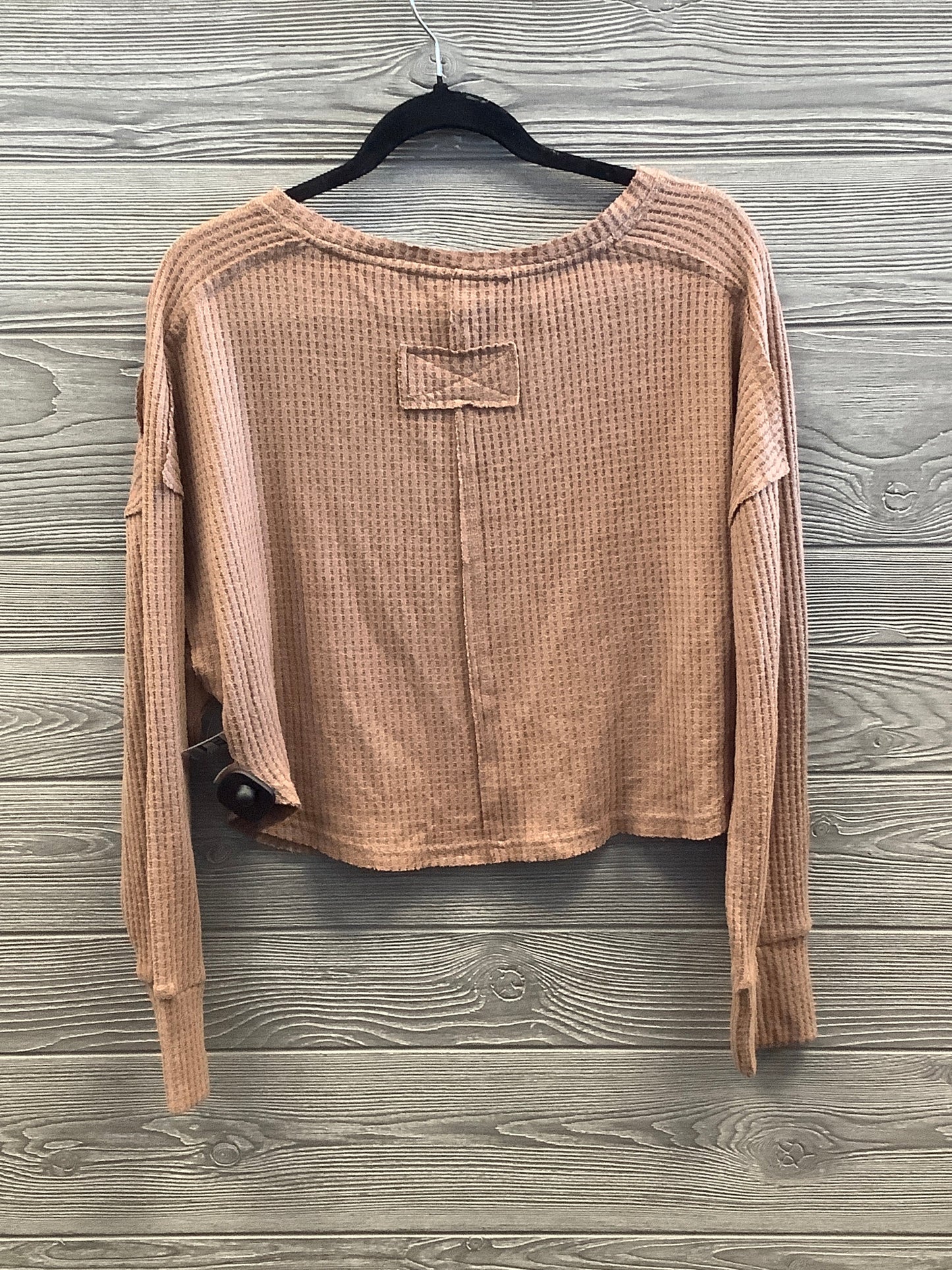 Top Long Sleeve By Joy Lab In Brown, Size: M