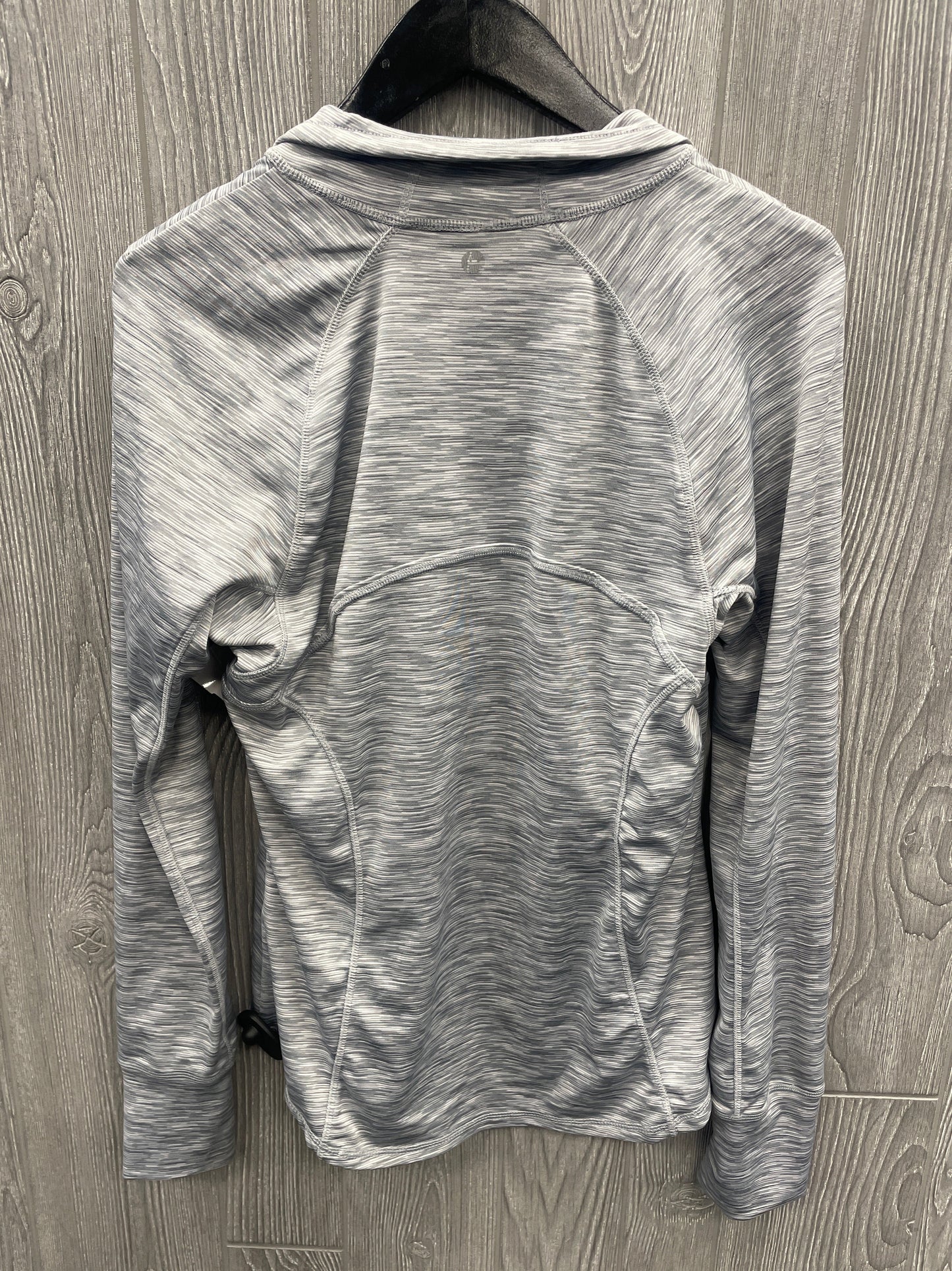 Athletic Top Long Sleeve Collar By 90 Degrees By Reflex In Grey, Size: M