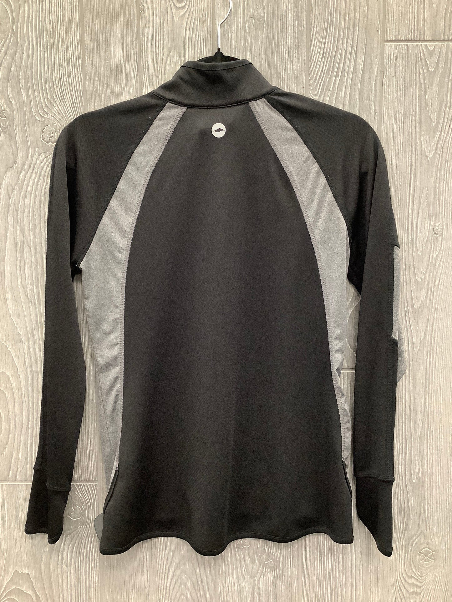 Athletic Top Long Sleeve Collar By Avia In Black, Size: S