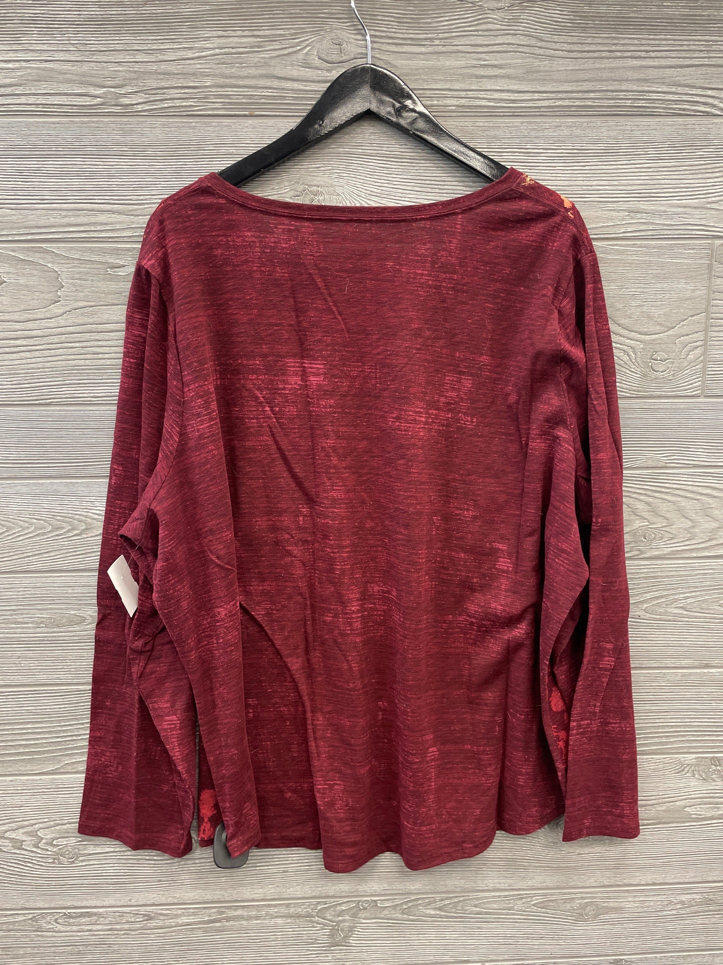 Top Long Sleeve By Sonoma In Red, Size: 3x