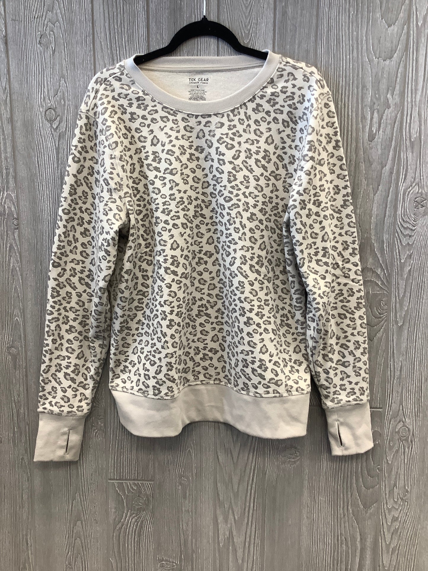 Athletic Sweatshirt Crewneck By Tek Gear In Animal Print, Size: L