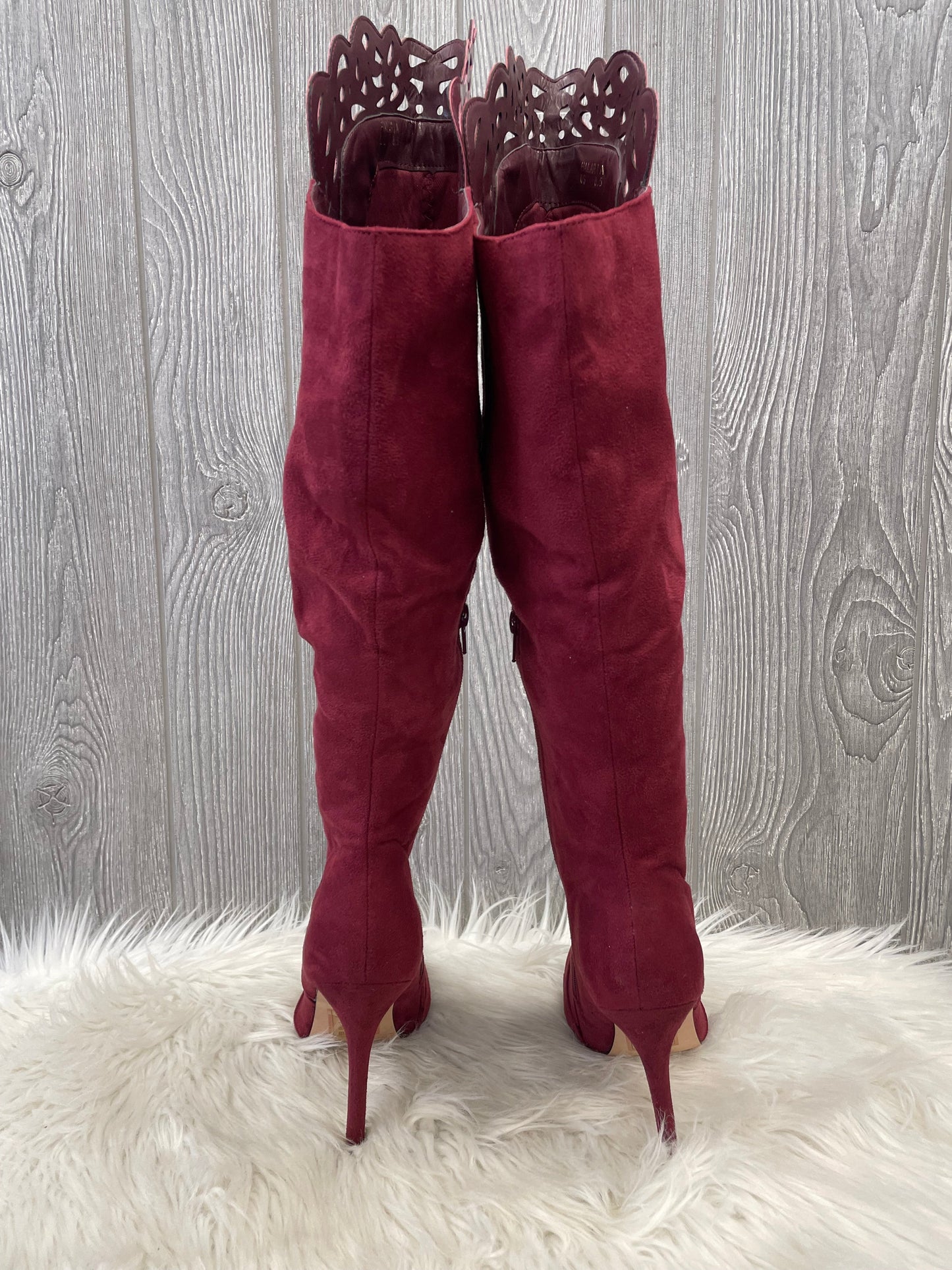 Boots Knee Heels By Shoedazzle In Red, Size: 8.5