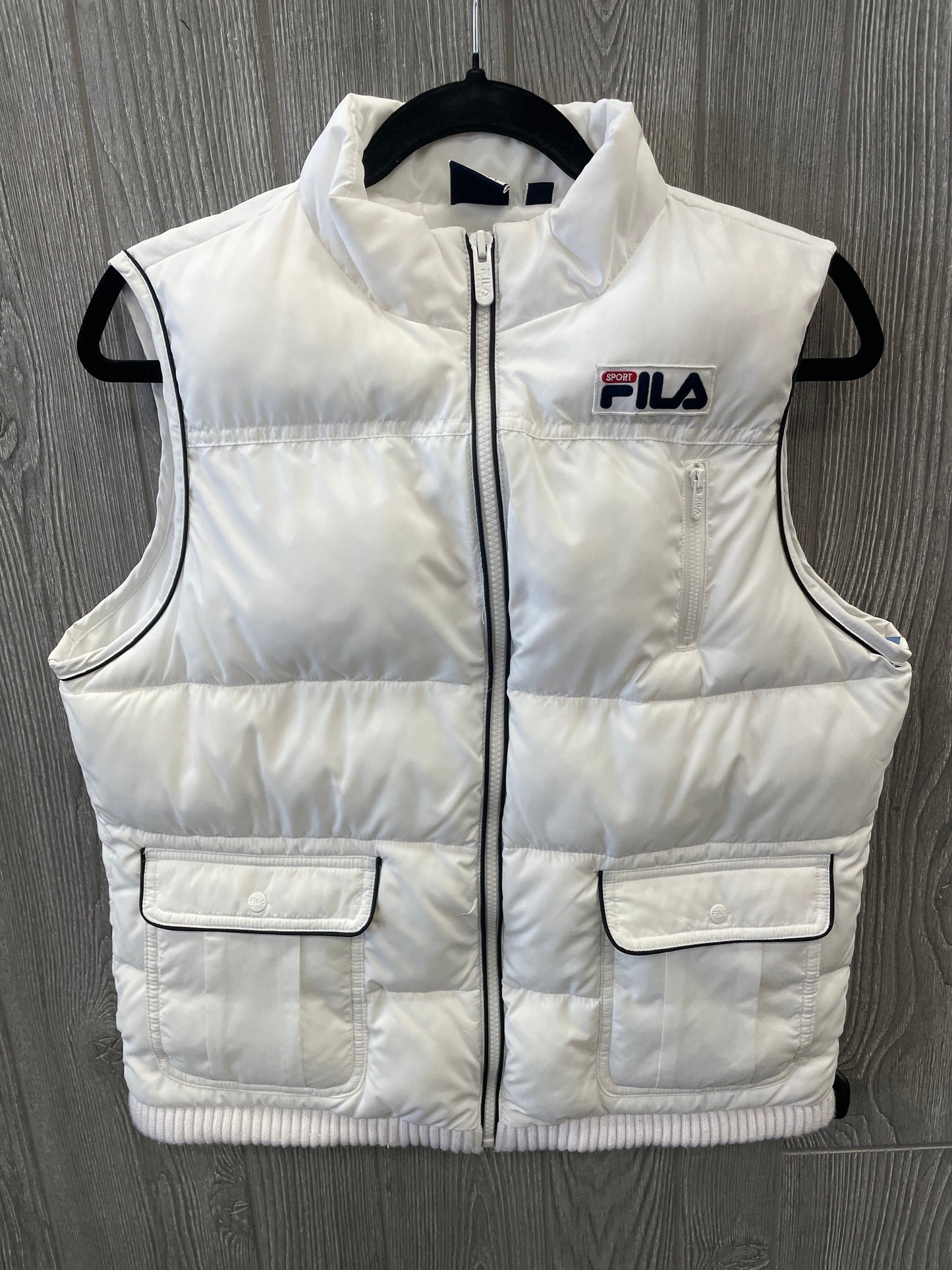 Vest Puffer & Quilted By Fila In White, Size: L