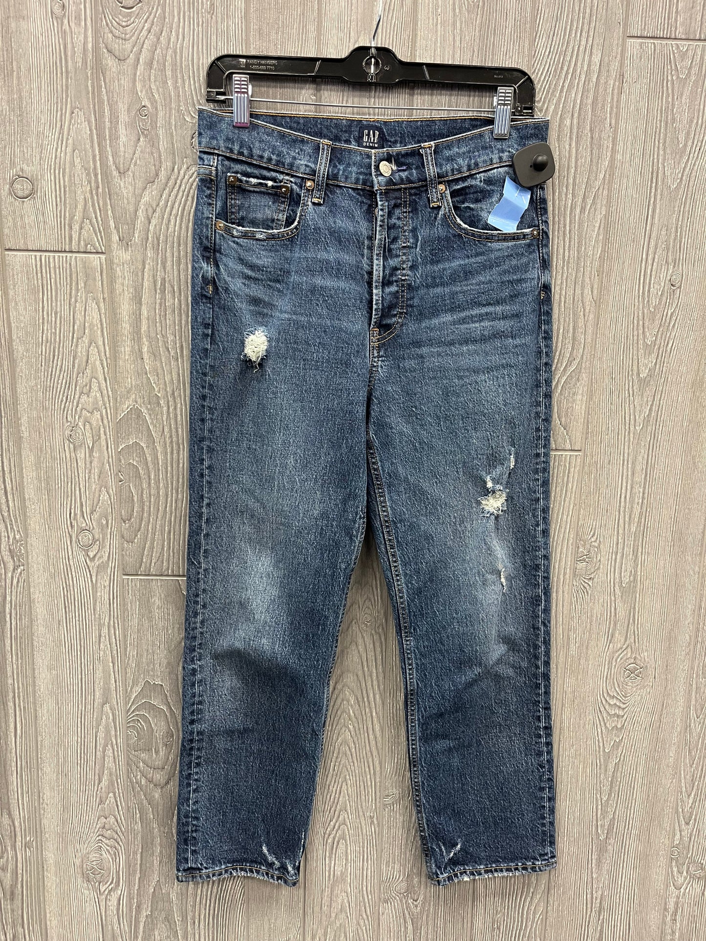 Jeans Straight By Gap In Blue Denim, Size: 4