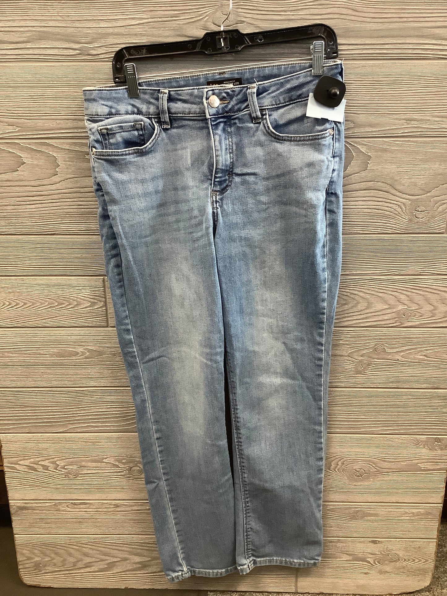 Jeans Straight By Lee In Blue Denim, Size: 10