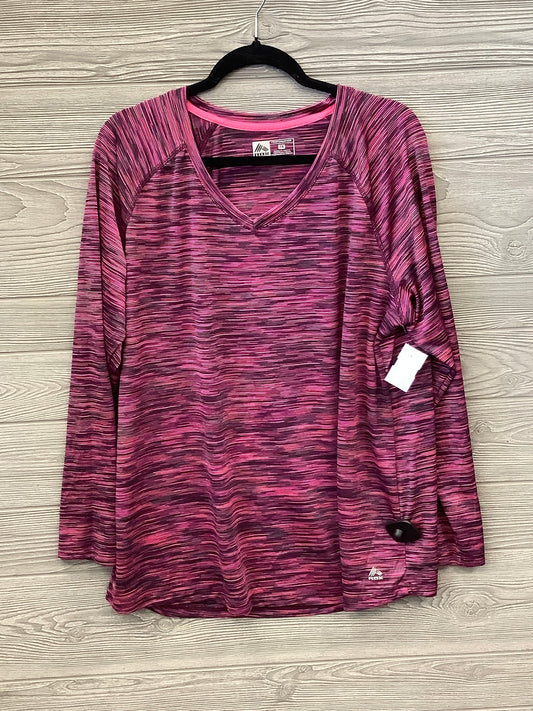 Athletic Top Long Sleeve Crewneck By Rbx In Pink & Purple, Size: 2x