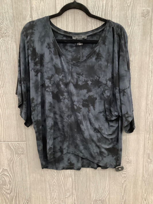 Top Short Sleeve By Tahari By Arthur Levine In Black & Blue, Size: M