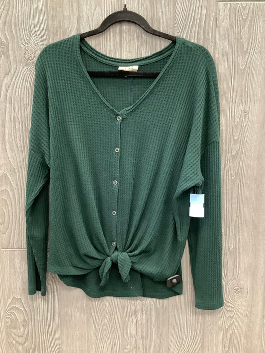 Top Long Sleeve By Style And Company In Green, Size: L