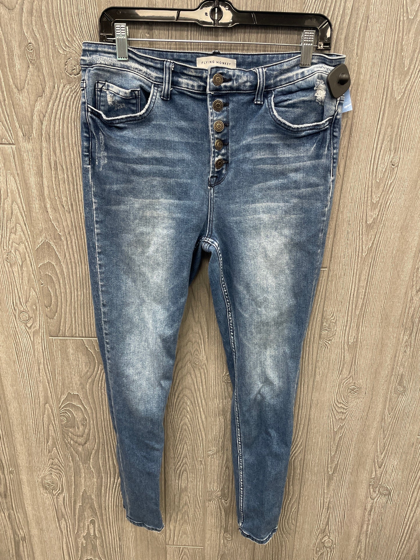 Jeans Skinny By Flying Monkey In Blue Denim, Size: 12