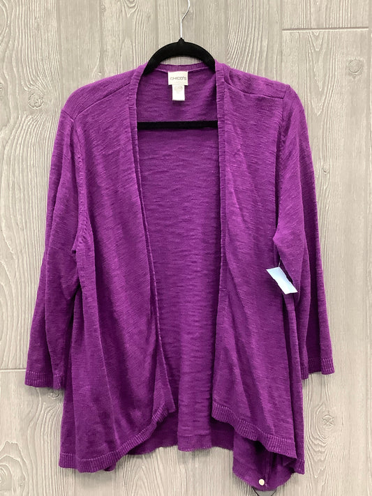 Cardigan By Chicos In Purple, Size: Xl