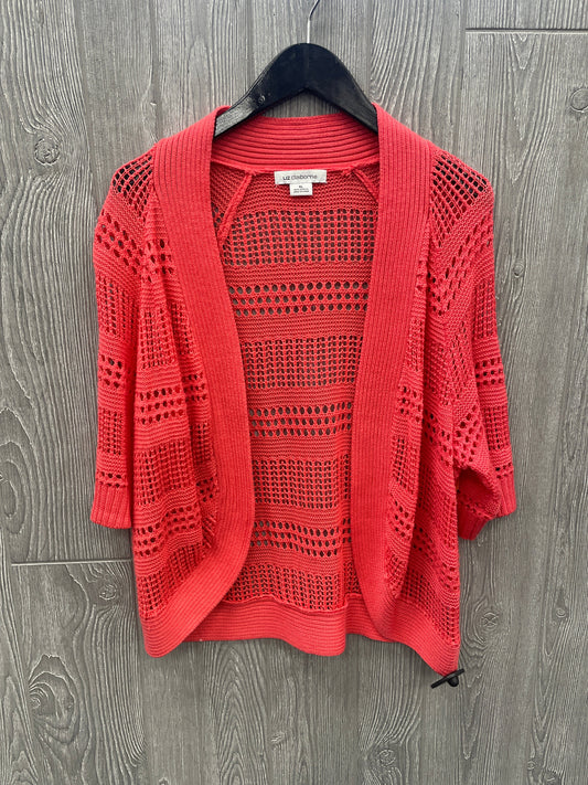 Cardigan By Liz Claiborne In Coral, Size: Xl