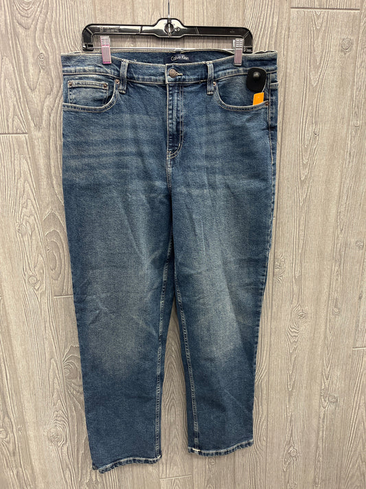 Jeans Straight By Calvin Klein In Blue Denim, Size: 14