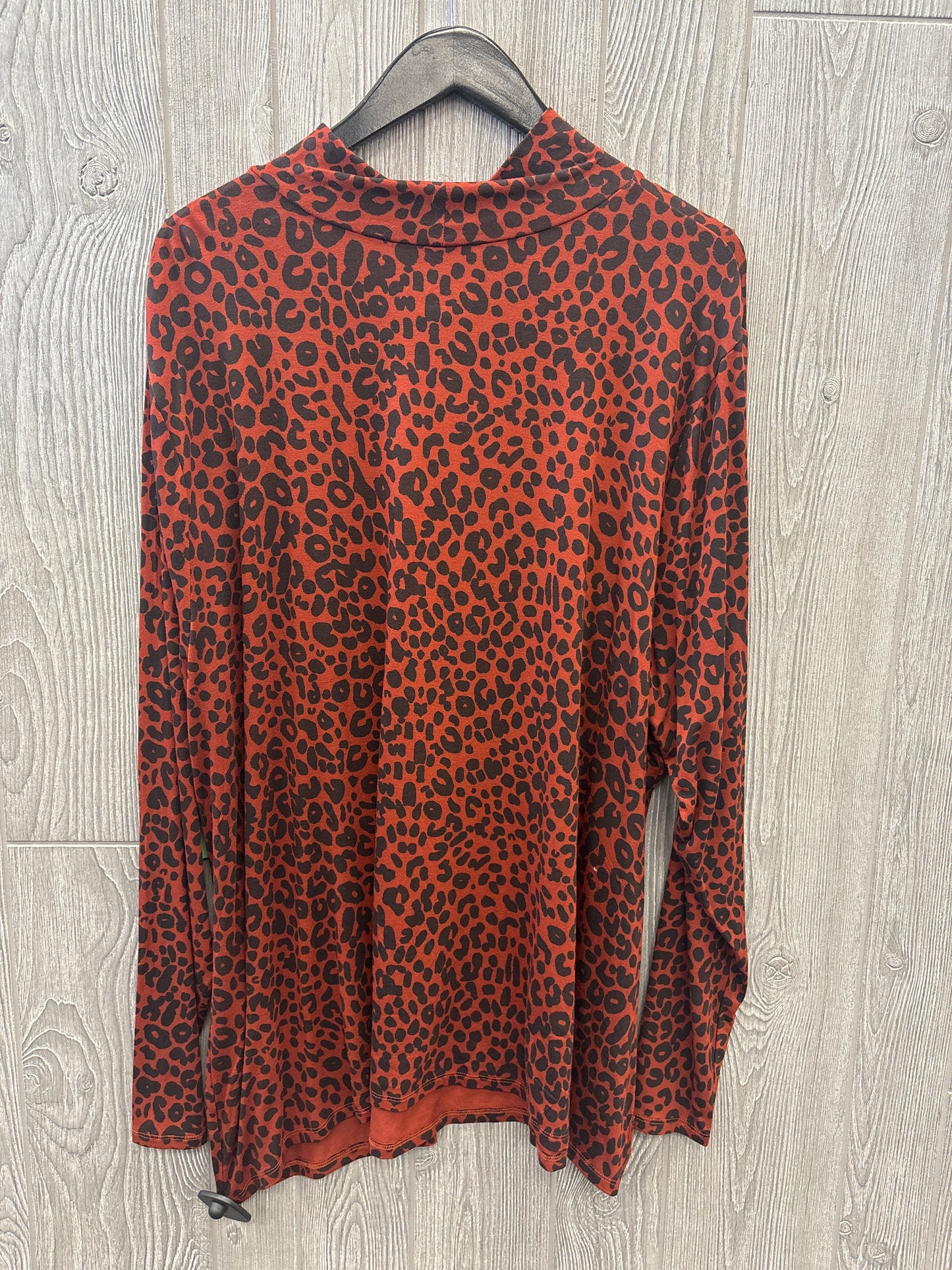 Top Long Sleeve By Ava & Viv In Animal Print, Size: 3x