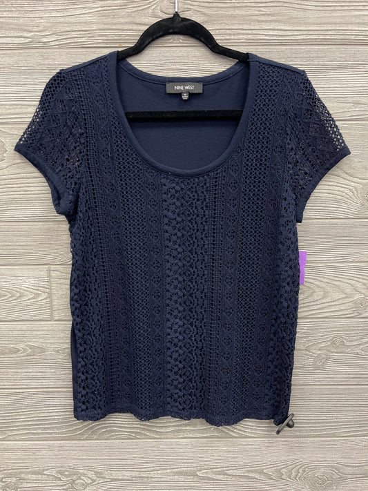 Top Short Sleeve By Nine West In Blue, Size: M