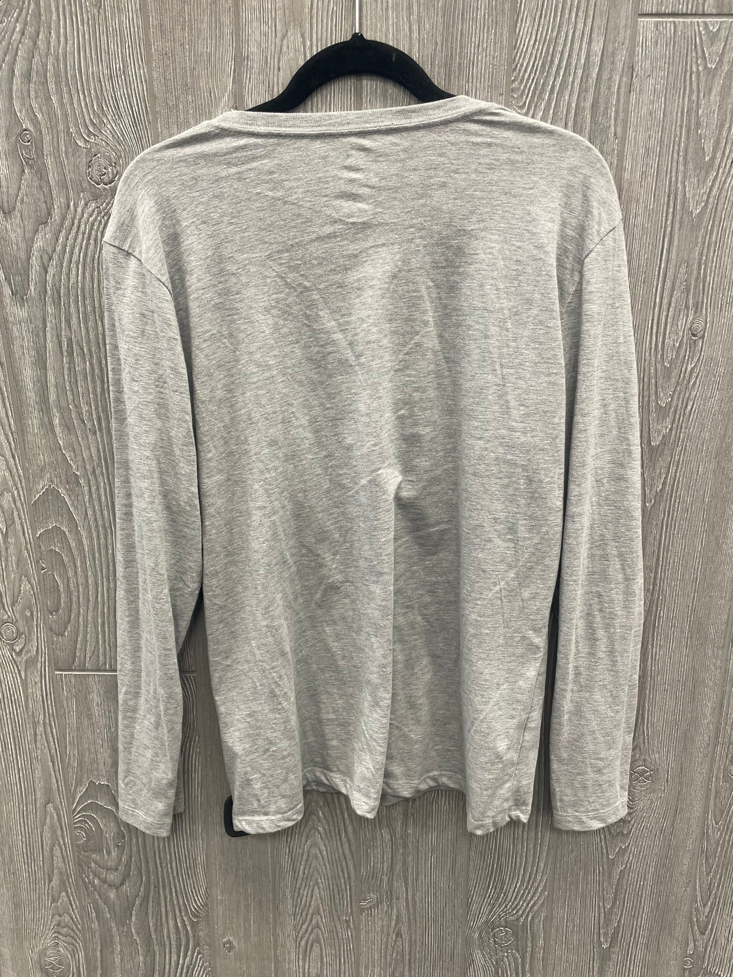 Grey Athletic Top Long Sleeve Crewneck Adidas, Size Xl