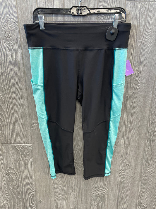 Athletic Capris By Xersion In Black & Blue, Size: L