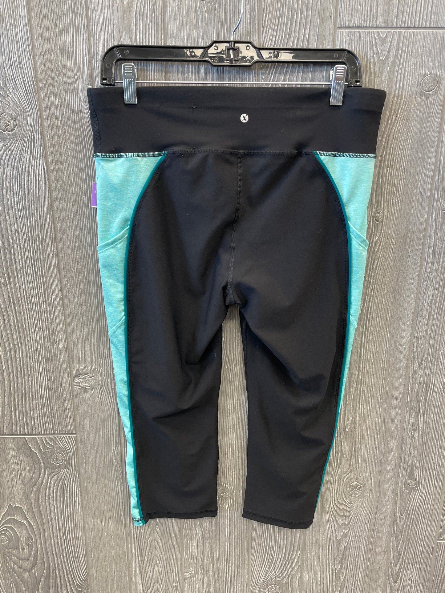 Athletic Capris By Xersion In Black & Blue, Size: L