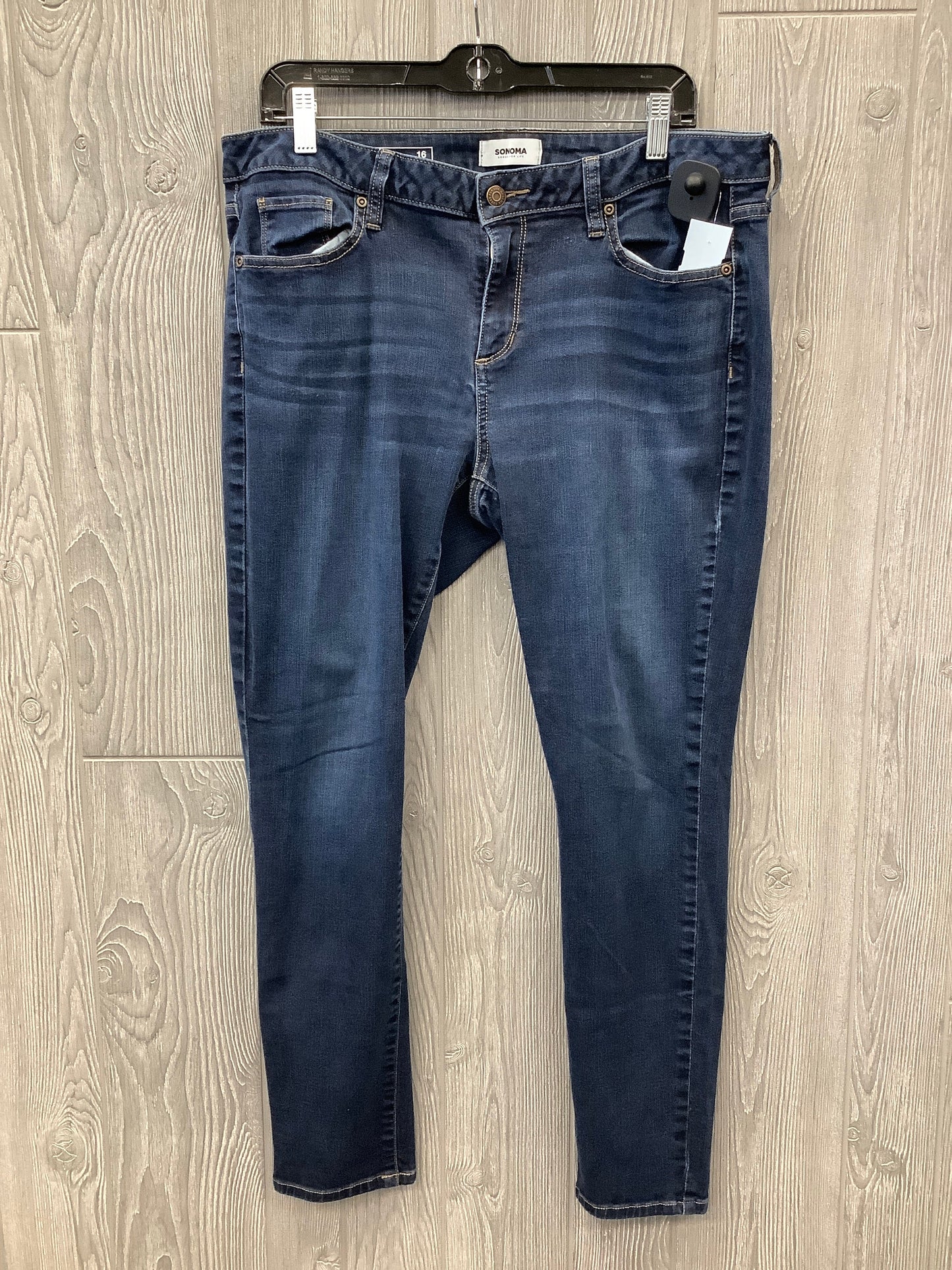 Jeans Skinny By Sonoma In Blue Denim, Size: 16