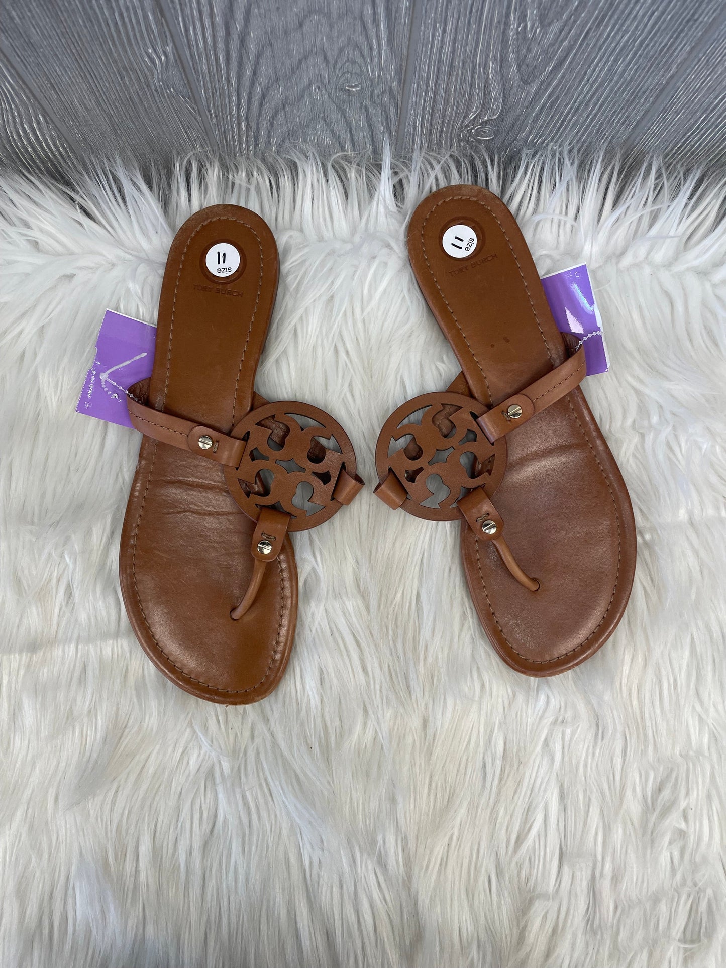 Brown Sandals Designer Tory Burch, Size 11