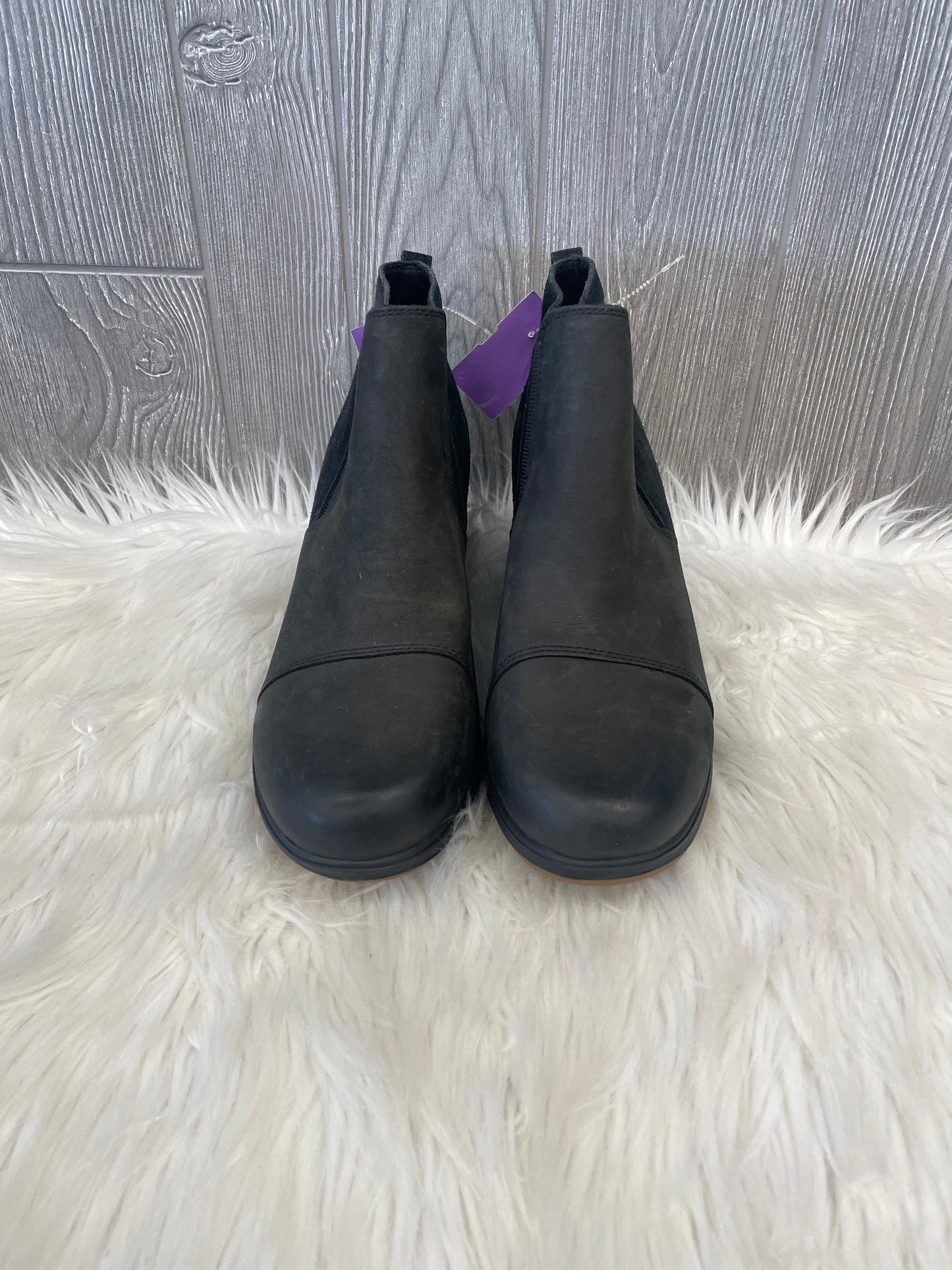 Black Boots Ankle Heels Sorel, Size 10