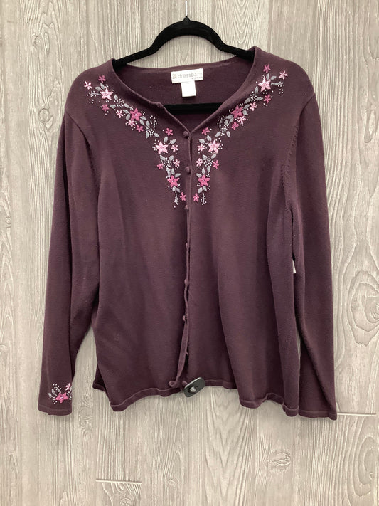 Sweater Cardigan By Dressbarn In Purple, Size: 2x