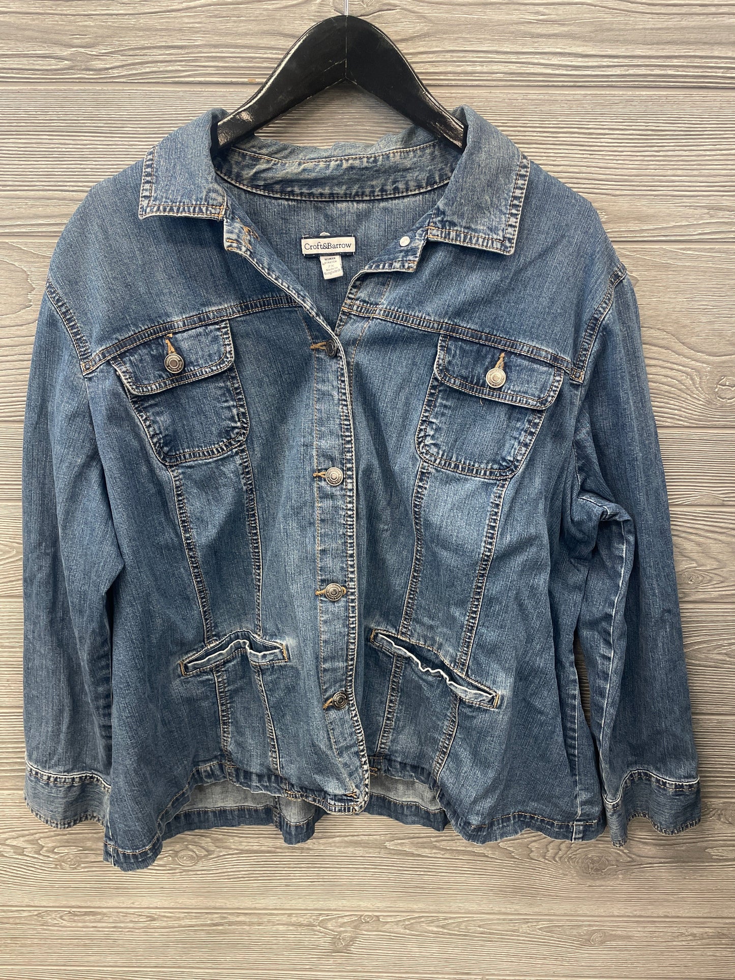 Jacket Denim By Croft And Barrow In Blue Denim, Size: 2x