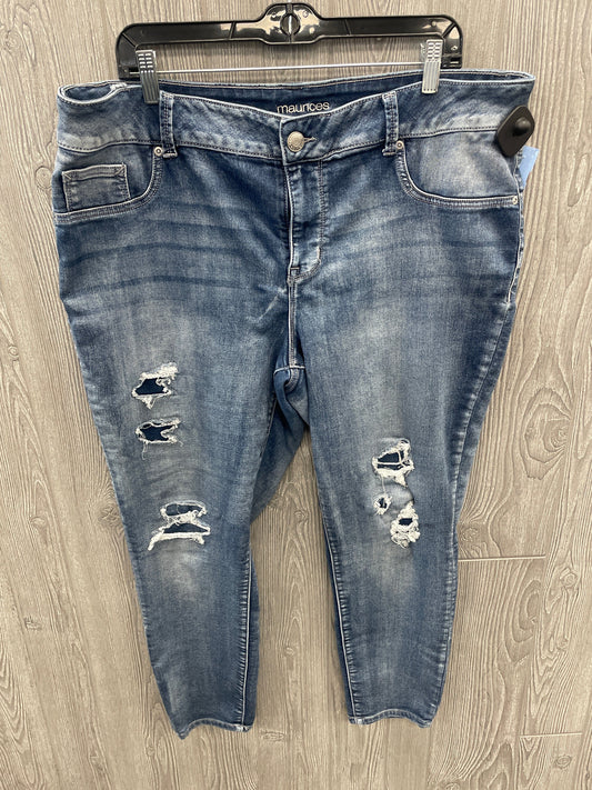 Jeans Cropped By Maurices In Blue Denim, Size: 20