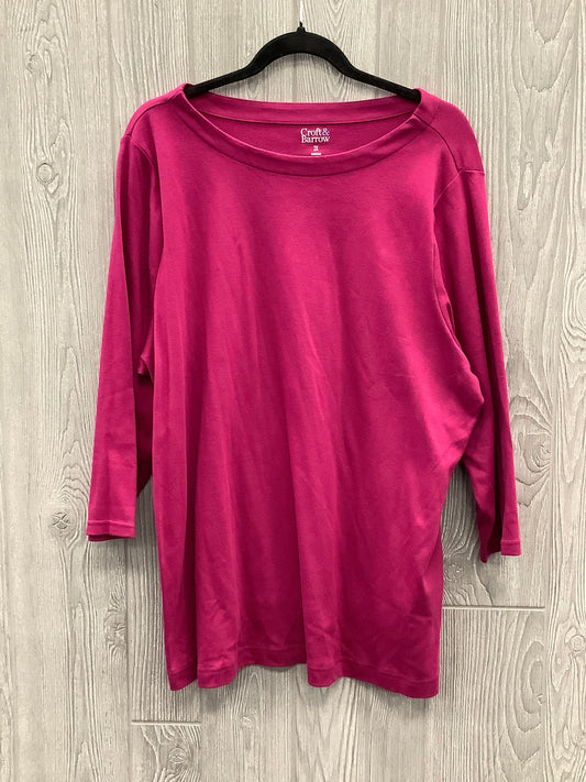 Top Long Sleeve By Croft And Barrow In Purple, Size: 2x