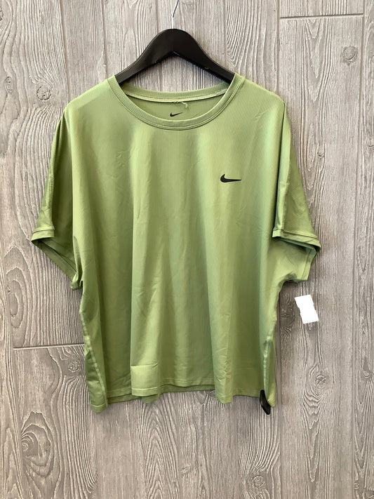 Athletic Top Short Sleeve By Nike In Green, Size: 2x