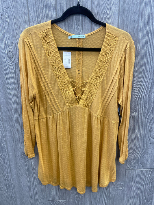 Top Long Sleeve By Maurices In Yellow, Size: L