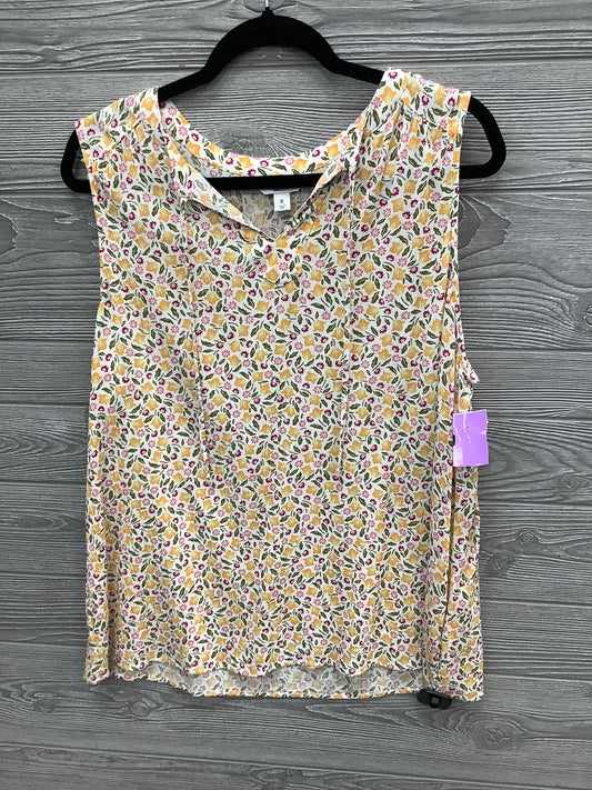 Top Sleeveless By Croft And Barrow In Yellow, Size: Xl