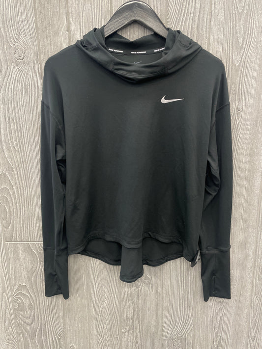 Athletic Top Long Sleeve Hoodie By Nike In Black, Size: M