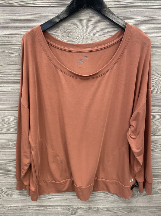 Athletic Top Long Sleeve Crewneck By Gap In Brown, Size: L