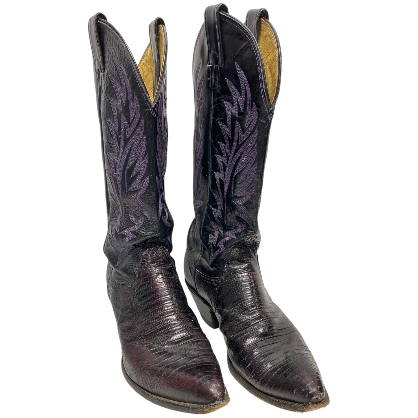 Boots Western By Justin In Black & Purple, Size: 7.5